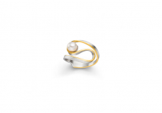 SILBER/GOLD RING MIT PERLE